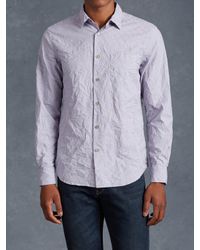 John Varvatos | Green Cotton Stripe Shirt for Men | Lyst