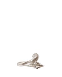 Alexander McQueen | Metallic Double Spike Skull Ring | Lyst
