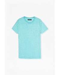 French Connection | Blue Colourful Printed Stripe T-shirt for Men | Lyst