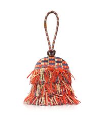 Tory Burch - Frayed Multicolor Tweed Dome Clutch - Lyst