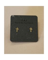 Tai | Metallic Simple Cross Stud | Lyst