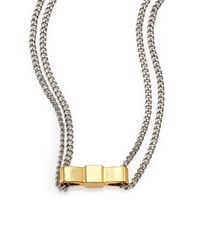 Marc By Marc Jacobs | Metallic Baby Bow Tie Pendant Necklace | Lyst