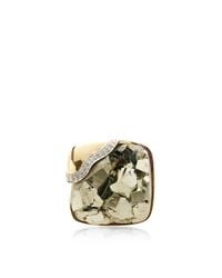 Kara Ross | Metallic 18k Gold Pyrite and Diamonds Square Petra Ring | Lyst