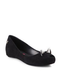 Melissa | Black Mouse Peep-toe Ballet Flats | Lyst