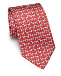 Ferragamo | Red Horse Silk Tie for Men | Lyst