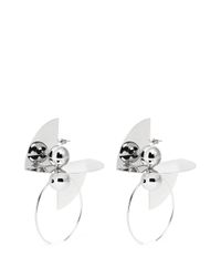 Toga | Metallic 'symbolic' Ball Hoop Brass Plate Earrings | Lyst