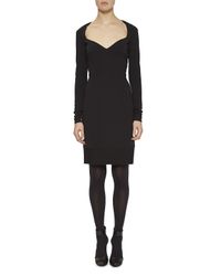 Nicole Miller | Black Structured Jersey Long Sleeve Dress | Lyst
