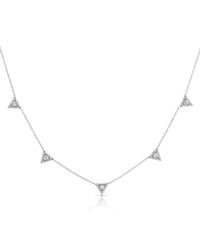 Anne Sisteron - 14kt White Gold Diamond Trinity Triangle Necklace - Lyst