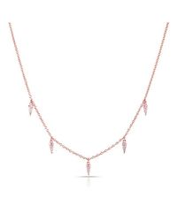 Anne Sisteron - Pink 14kt Rose Gold Diamond Pine Necklace - Lyst