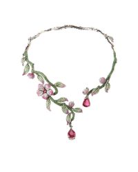 Wendy Yue | Pink Flower and Vine Necklace | Lyst