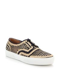 Robert Clergerie | Black Teba Raffia Sneakers | Lyst