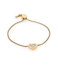 Michael Kors | Metallic Heritage Hearts Pave Bracelet/goldtone | Lyst