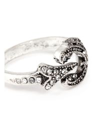 Lulu Frost | Metallic 'quest' Curve Arrow Crystal Pavé Ring | Lyst
