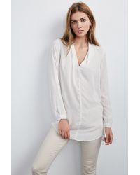Velvet By Graham & Spencer - White Sarafina Challis Tunic Blouse - Lyst