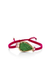 Kimberly Mcdonald | Green One Of A Kind Uvaronite Garnet and Diamond Dark Neon Pink Macrame Bracelet | Lyst