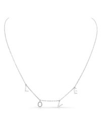 Anne Sisteron | Metallic 14kt White Gold Love Necklace -diamond O | Lyst