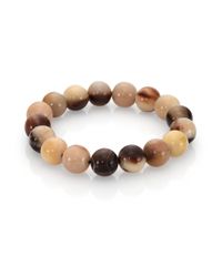Nest | Brown Mixed Horn Beaded Stretch Bracelet | Lyst