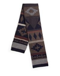 Bickley + Mitchell | Blue Fair Isle Lambswool Scarf for Men | Lyst
