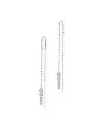Anne Sisteron - Metallic 14kt White Gold Bezel Set Diamond Threader Earrings - Lyst
