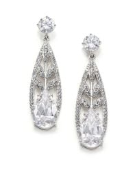 Adriana Orsini | Metallic Wisteria Pave Crystal Teardrop Earrings | Lyst