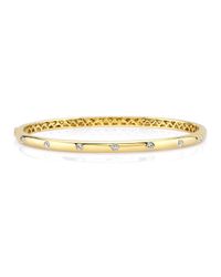 Anne Sisteron | 14kt Yellow Gold Glisten Half Diamond Bangle Bracelet | Lyst