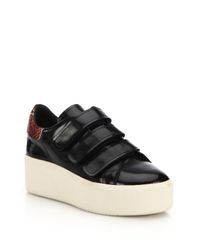 Ash | Black Cool Leather Platform Sneakers | Lyst