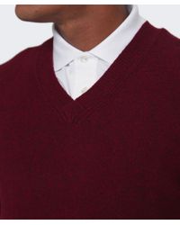 BOSS Orange Red Acestas Wool V-neck Jumper for men