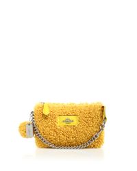 COACH | Yellow Nolita Shearling & Leather Zip Pouch | Lyst