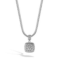 John Hardy | Black Classic Chain Medium Square Pendant | Lyst