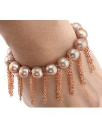Anne Sisteron - Metallic Rose Pearl Bracelet With Rose Gold - Lyst