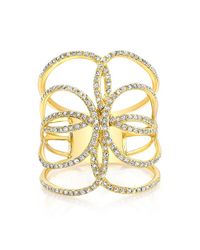 Anne Sisteron - Metallic 14kt Yellow Gold Diamond Butterfly Ring - Lyst