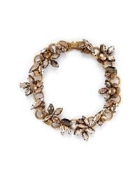 Erickson Beamon | Metallic 'golden Rule' Crystal Foliage Bracelet | Lyst