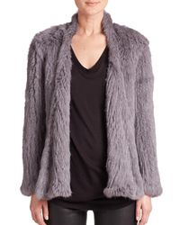 Nicholas | Gray Rabbit Fur Jacket | Lyst
