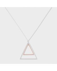 Paul Smith | Metallic Sterling Silver Double Triangle Necklace | Lyst