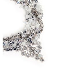 Assad Mounser | Metallic Teardrop Crystal Pendant Multi Chain Necklace | Lyst
