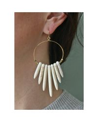 Spectrum | Metallic White Spike Hoops | Lyst