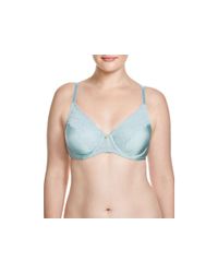 Natori | Blue Full Figure Satin Fleur Unlined Underwire Bra #734115 | Lyst