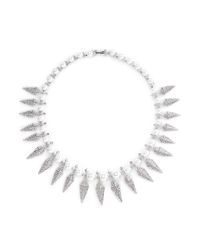 Kenneth Jay Lane | Metallic Pearl And Crystal Spike Necklace | Lyst
