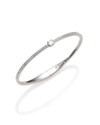 Adriana Orsini | Metallic Square Stone Silvertone Bangle Braclet | Lyst