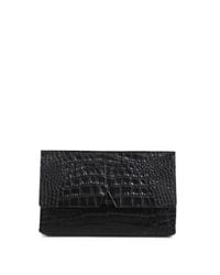 Vince | Black Signature Collection Medium Crocodile-embossed Clutch | Lyst