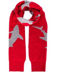Christopher Raeburn | Red Shark Intarsia Scarf for Men | Lyst