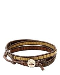 Colana | Brown Leather Wrap Bracelet W/ Multi Hematite | Lyst