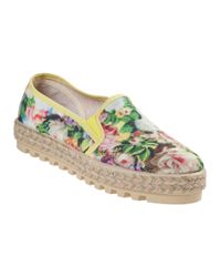 Sixtyseven | Dina Platform Espadrille Monet Yellow Fabric | Lyst