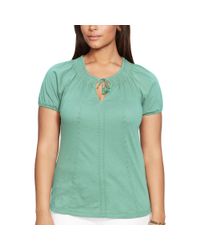 Ralph Lauren | Green Embroidered Cotton Top | Lyst