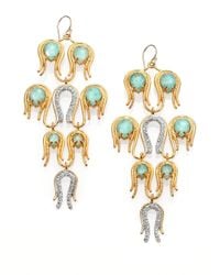 Alexis Bittar | Green White Quartz Amazonite Crystal Aigrette Chandelier Earrings | Lyst