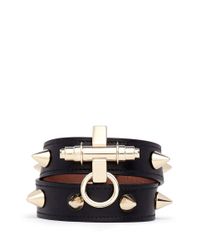 Givenchy | Metallic Obsedia Stud Double Wrap Leather Bracelet | Lyst