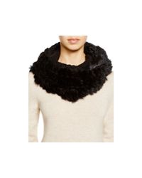 Diane von Furstenberg | Black Rabbit Fur Cable Knit Infinity Scarf | Lyst