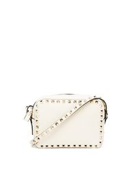 Valentino | White Rockstud Pebbled Leather Camera Crossbody Bag | Lyst