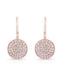 Anne Sisteron - Pink 14kt Rose Gold Diamond Disc Earrings - Lyst