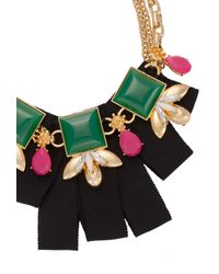 Trina Turk | Black Ribbon And Stone Frontal Bib | Lyst